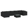 vidaXL Set de muebles de jard&iacute;n 8 pzas y cojines rat&aacute;n sint&eacute;tico negro