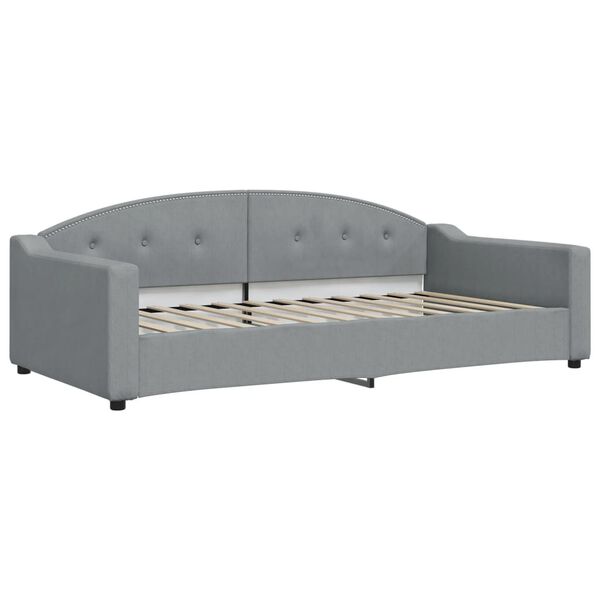 vidaXL Sof&aacute; cama nido con colch&oacute;n tela gris claro 100x200 cm