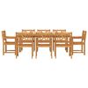 vidaXL Conjunto de Comedor de Jard&iacute;n 9 pcs Marr&oacute;n