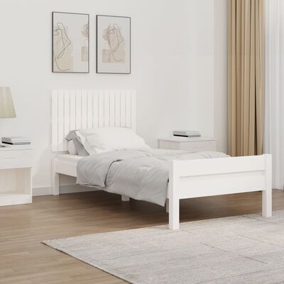 vidaXL Cabecero de cama pared madera maciza pino blanco 95,5x3x60 cm