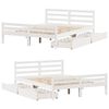 vidaXL Estructura de cama sin colch&oacute;n madera de pino blanco 135x190 cm