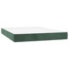 vidaXL Cama box spring colch&oacute;n y LED terciopelo verde oscuro 140x190cm