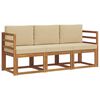 vidaXL Conjunto de sof&aacute;s de exterior con coj&iacute;n 3 pcs Natural y Beige