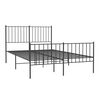 vidaXL Estructura cama sin colch&oacute;n con estribo metal negro 120x200 cm