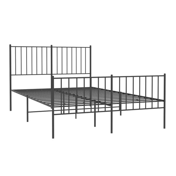 vidaXL Estructura cama sin colch&oacute;n con estribo metal negro 120x200 cm