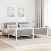vidaXL Estructura de cama con cabecera y gris claro 200 x 200 cm
