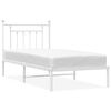 vidaXL Estructura cama sin colch&oacute;n con cabecero metal blanco 80x200 cm