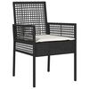 vidaXL Conjunto de Comedor de Jard&iacute;n 5 pcs Negro Polirat&aacute;n