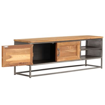 vidaXL Mueble para TV madera de teca reciclada y acero 120x30x40 cm