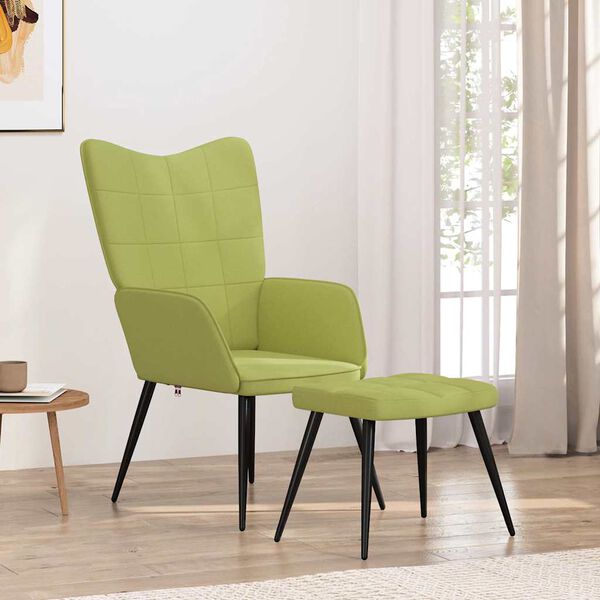 vidaXL Sill&oacute;n de relax con reposapi&eacute;s tela verde