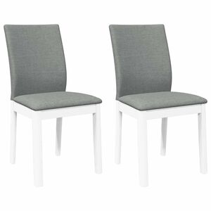 vidaXL Sillas de comedor con cojines 2uds madera maciza blanco caucho