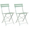 vidaXL Silla de jard&iacute;n plegable 2 pcs Menta claro 42 x 46 x 82cm Metal