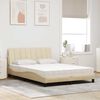 vidaXL Cama con colchón Hanko tela color crema 140x190 cm