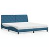 vidaXL Cama con colch&oacute;n terciopelo azul 180x200 cm
