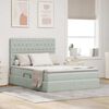 vidaXL Cama con almacenamiento y colch&oacute;n Gris Claro 140 x 190 cm