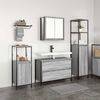 vidaXL Juego de muebles de ba&ntilde;o 3 pcs Gris Sonoma Madera de ingenier&iacute;a