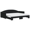vidaXL Sof&aacute; cama nido con colch&oacute;n terciopelo negro 90x200 cm