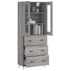 vidaXL Aparador alto madera contrachapada gris sonoma 69,5x34x180 cm