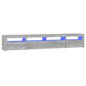 vidaXL Mueble de TV con luces LED gris Sonoma 240x35x40 cm