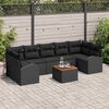 vidaXL Conjunto de sof&aacute;s de jard&iacute;n 8 pcs Negro rat&aacute;n sint&eacute;tico
