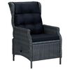 vidaXL Sill&oacute;n reclinable de jard&iacute;n cojines rat&aacute;n sint&eacute;tico gris oscuro