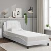 vidaXL Estructura de cama sin colch&oacute;n Zadar cuero sint&eacute;tico blanco 90x190 cm