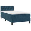 vidaXL Cama box spring con colch&oacute;n terciopelo azul oscuro 90x190 cm