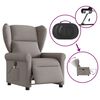 vidaXL Sill&oacute;n reclinable de masaje el&eacute;ctrico tela gris taupe