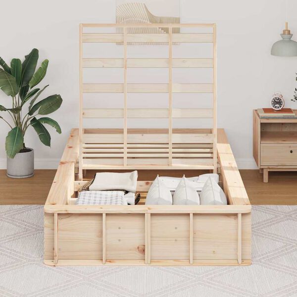 vidaXL Estructura de cama Marr&oacute;n 80 x 200 cm Madera de pino macizo