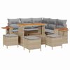 vidaXL Conjunto de sof&aacute;s de jard&iacute;n con coj&iacute;n 10 pcs Beige y Gris Claro