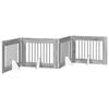 vidaXL Puerta para perros plegable con soportes 4 uds. Sonoma gris