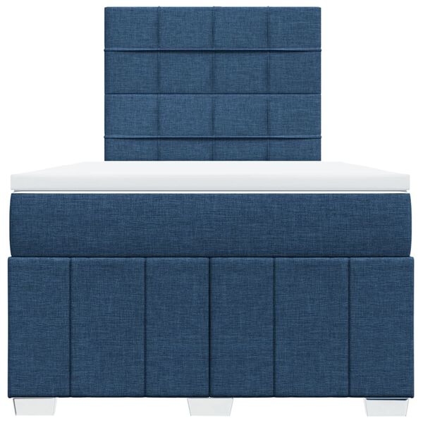 vidaXL Cama box spring con colch&oacute;n tela azul 120x190 cm