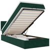 vidaXL Cama otomana con colch&oacute;n y LED terciopelo verde oscuro 90x200cm