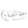 vidaXL Sill&oacute;n de masaje reclinable 4 plazas con portavasos gris claro