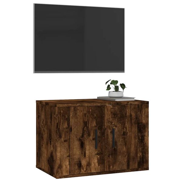 vidaXL Mueble para TV de pared roble ahumado 57x34,5x40 cm