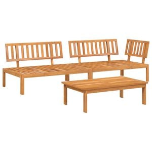 vidaXL Set de sof&aacute;s de palets de jard&iacute;n 3 pzas madera maciza de acacia