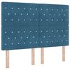 vidaXL Cama tipo Box Spring con cabecera Azul 140 x 200 cm Terciopelo