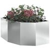 vidaXL Macetero de Esquina Plateado 60 x 60 x 35 cm Acero galvanizado