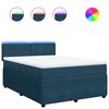 vidaXL Cama box spring con colch&oacute;n terciopelo azul 140x190 cm
