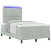 vidaXL Cama Box Spring LED con colch&oacute;n Gris Claro 120 x 190 cm tela