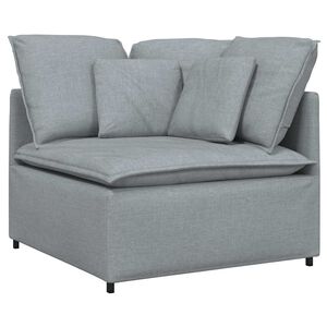 vidaXL M&oacute;dulo esquinero de sof&aacute; modular con cojines, gris claro, 100 cm