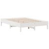 vidaXL Cama con estanter&iacute;a sin colch&oacute;n madera maciza blanca 150x200 cm