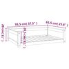 vidaXL Cama para perros madera maciza de pino blanco 95,5x65,5x28 cm