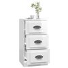 vidaXL Aparador madera contrachapada blanco brillante 36x35,5x67,5 cm
