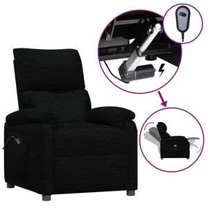vidaXL Sill&oacute;n reclinable el&eacute;ctrico de tela negro