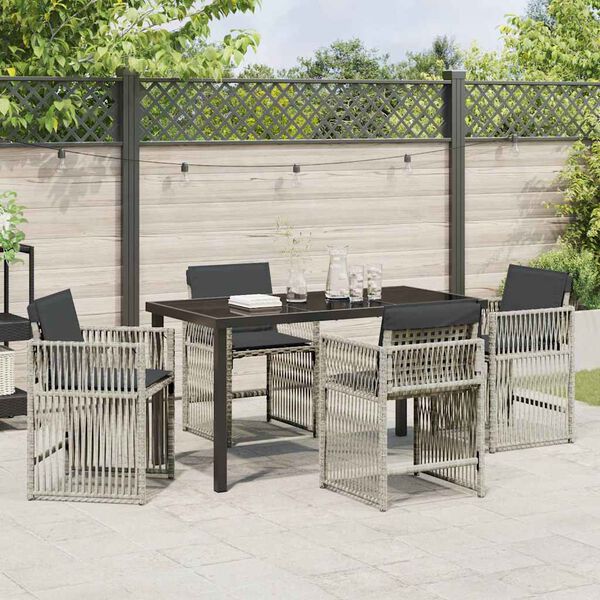 vidaXL Conjunto de Comedor de Jard&iacute;n 5 pcs Gris Claro