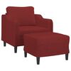 vidaXL Sill&oacute;n con taburete tela rojo tinto 60 cm