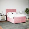 vidaXL Cama box spring con colch&oacute;n terciopelo rosa 160x200 cm