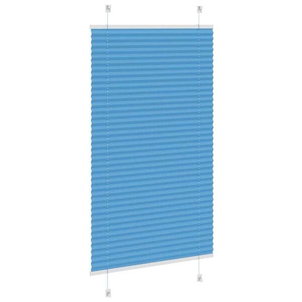 vidaXL Estor Plisado azul 70x100 cm Tela Ancho 69,4 cm Poli&eacute;ster