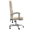 vidaXL Silla de oficina reclinable cuero sintético crema